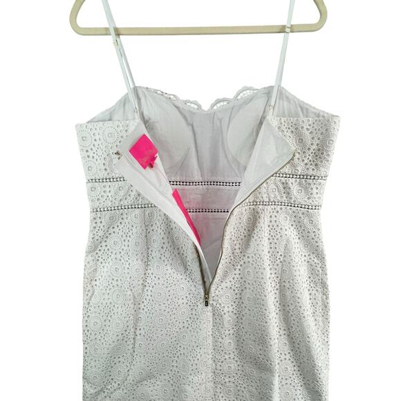 Lilly Pulitzer Dress Womens 16 White Jaida Sand Dollar Eyelet Scallop Hem NWT - Picture 7 of 16